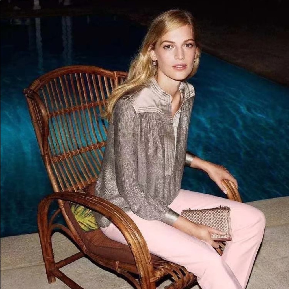 NWT Tory Burch Margot Pink Polyester-Elastane Pants Size 2